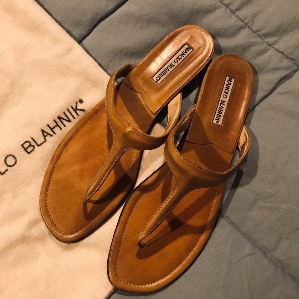 Manolo Blahnik Leather Sandals Size 41